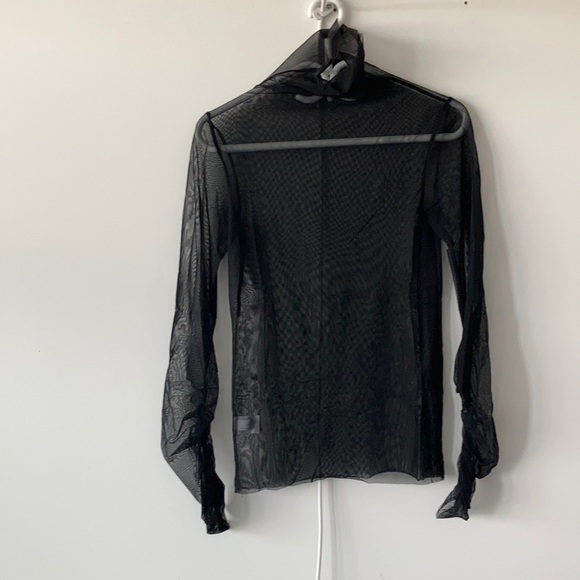 OAK + FORT Tops - Mesh fitted turtleneck top